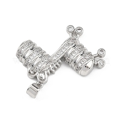 Brass Micro Pave Clear Cubic Zirconia Pendants&nbsp;KK-B177-02P