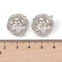 925 Sterling Silver Micro Pave Cubic Zirconia Earring Settings Findings&nbsp;STER-B003-27P