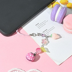 Glass & Resin Mobile Straps&nbsp;HJEW-FS00009-02