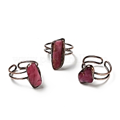 Natural Gemstone Irregular Nugget Open Cuff Rings&nbsp;G-D468-01R