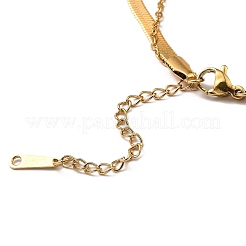 Mother's Day 304 Stainless Steel Mama 2-Strand Snake Chains Bracelets for Women&nbsp;BJEW-Q335-02G