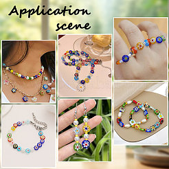 160Pcs 8 Styles Handmade Millefiori & Evil Eye Lampwork Beads&nbsp;LAMP-PA0001-73