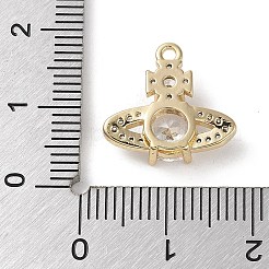 Brass Micro Pave Clear Cubic Zirconia Charms&nbsp;KK-G491-17G