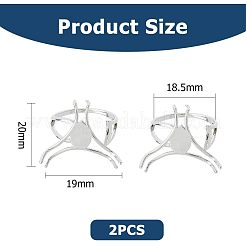 2Pcs Adjustable Brass Finger Ring Components&nbsp;FIND-HS0001-01P
