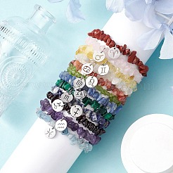 12Pcs 12 Styles Constellations Guardian Gemstone Stretch Bracelets&nbsp;BJEW-JB11147