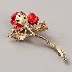 Thorny Rose Flower Alloy Resin Lapel Pin Brooches for Backpack Clothes&nbsp;JEWB-CJC0011-05