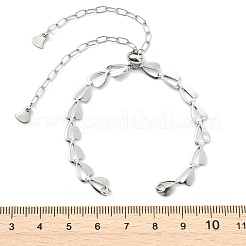 Brass Heart Link Chain Slider Bracelet Making&nbsp;AJEW-JB01603-02