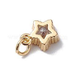 Rack Plating Brass Micro Pave Cubic Zirconia Charms&nbsp;KK-E003-32G