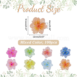 100Pcs Resin Sakura Cabochons&nbsp;MRMJ-ME0001-07