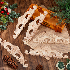Rubber Wood Carved Onlay Applique&nbsp;DIY-WH0622-407A