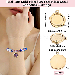 10Pcs 304 Stainless Steel Pendant Cabochon Settings&nbsp;STAS-BBC0009-25