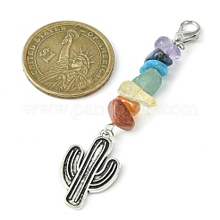 Alloy Cactus Pendant Decoration&nbsp;HJEW-JM01553-02
