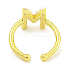 Rack Plating Brass Open Cuff Rings for Women&nbsp;RJEW-F162-01G-M