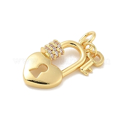 Brass Micro Pave Cubic Zirconia Pendants&nbsp;KK-B124-01G