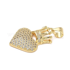 Brass Micro Pave Cubic Zirconia Pendants&nbsp;KK-D426-21A-G