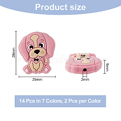14Pcs 7 Colors Silicone Focal Beads&nbsp;SIL-DC0001-14