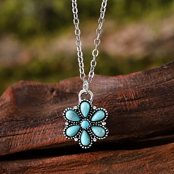 Synthetic Turquoise & Alloy Jewelry Sets&nbsp;FS-WG8B1C9-02