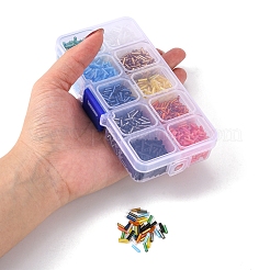 100g 10 Style Silver Lined & Transparent & Opaque Glass Bugle Beads&nbsp;SEED-YW0002-06