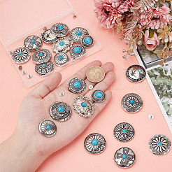 22Pcs 11 Styles Flat Round Alloy Enamel Coin Screwback Rivets&nbsp;FIND-NB0005-76