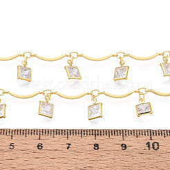 Brass Glass Scalloped Bar Chains&nbsp;CHC-T018-09G