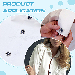 6Pcs Alloy Rhinestone Cufflinks&nbsp;BUTT-ME0001-34A