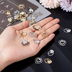 24Pcs 3 Styles 2 Colors Alloy with Crystal Rhinestone Pendants&nbsp;ALRI-TA0001-23