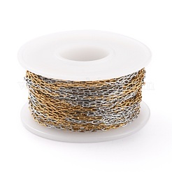 Two Tone 304 Stainless Steel Paperclip Chains&nbsp;CHS-B001-11A