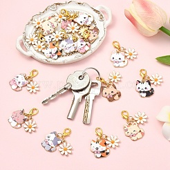 16Pcs 8 Style Alloy Enamel Pendant Decorations&nbsp;HJEW-YW00223