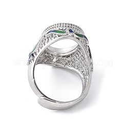 Adjustable Brass Enamel Pad Ring Base Settings&nbsp;KK-K399-08P