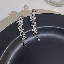 Alloy Rhinestone Tassel Dangle Earrings&nbsp;FS-WG3A30F-01