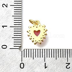 Brass Micro Pave Cubic Zirconia with Glass Pendants&nbsp;KK-D295-28G-02