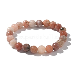Natural Plum Blossom Jasper Beads Stretch Bracelets&nbsp;BJEW-F380-01-B08