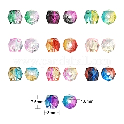 250Pcs 10 Colors Two Tone Transparent Spray Painted Acrylic Beads&nbsp;ACRP-CJ0001-03