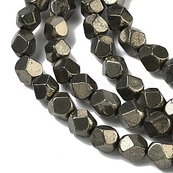 Natural Gold Pyrite/Golden Pyrite Beads Strands&nbsp;G-G459-A01-6mm