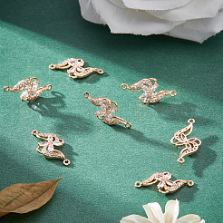 Rack Plating Brass Micro Pave Clear Cubic Zirconia Pendants&nbsp;KK-BBC0001-51LG