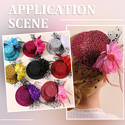 8Pcs 8 Colors EVA Fabric Pillbox Stewardess Fascinator Hat Base for Millinery&nbsp;AJEW-GF0010-94