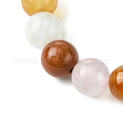 Natural Carnelian & Rose Quartz & Carnelian & Rainbow Moonstone Round Beaded Stretch Bracelets&nbsp;BJEW-JB10910-02