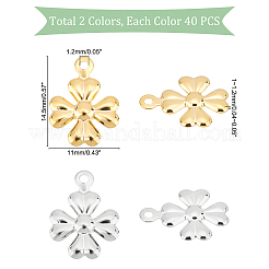 80Pcs 2 Colors 304 Stainless Steel Pendants&nbsp;STAS-DC0008-88