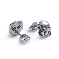 Retro 304 Stainless Steel Stud Earrings&nbsp;EJEW-L248-010AS