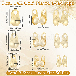 150Pcs 3 Styles Brass Bead Tips&nbsp;KK-BBC0027-85D