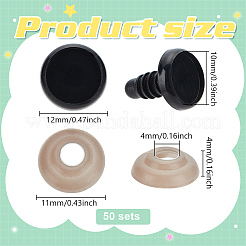 50Pcs Plastic Safety Craft Eye Cabochon Setting&nbsp;AJEW-PH0012-20A