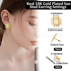 14Pcs 304 Stainless Steel Stud Earring Findings&nbsp;STAS-BBC0002-24