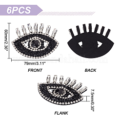Evil Eye Shape Appliques&nbsp;LS-DIY-WH0401-33