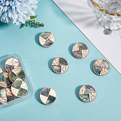12Pcs Shell Alloy Buttons&nbsp;DIY-CY0001-42G