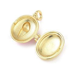 Brass Micro Pave Clear Cubic Zirconia Photo Locket Pendants&nbsp;KK-A303-15B-G