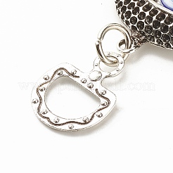 Glass Turkish Blue Evil Eye Pendant Decoration&nbsp;HJEW-I008-04AS