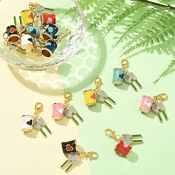 14Pcs 7 Styles Alloy Enamel Pendant Decorations&nbsp;HJEW-YW00229