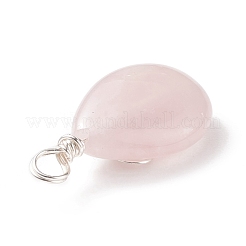 Natural Rose Quartz Pendants&nbsp;PALLOY-JF01750-02