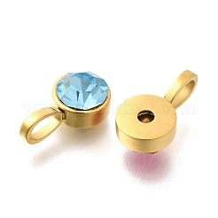 Ion Plating(IP) 304 Stainless Steel Micro Pave Rhinestonea Pendants&nbsp;STAS-K263-75B-G