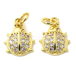 Rack Plating Brass Micro Pave Cubic Zirconia Charms&nbsp;KK-D036-09G